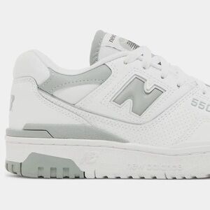 New Balance 550 White and Light Gray Sneakers